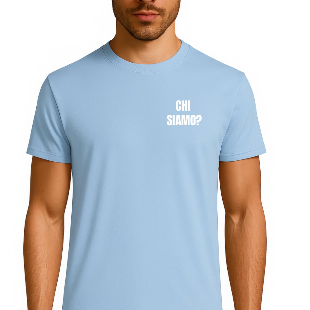 T-shirt Chi Siamo? - Bleu / Écriture Blanche