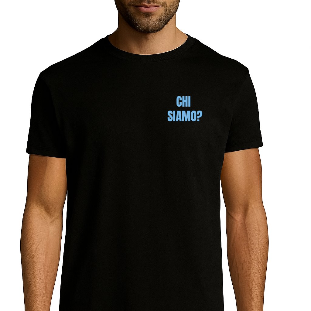 T-shirt Chi Siamo? - Noir / Écriture Bleue