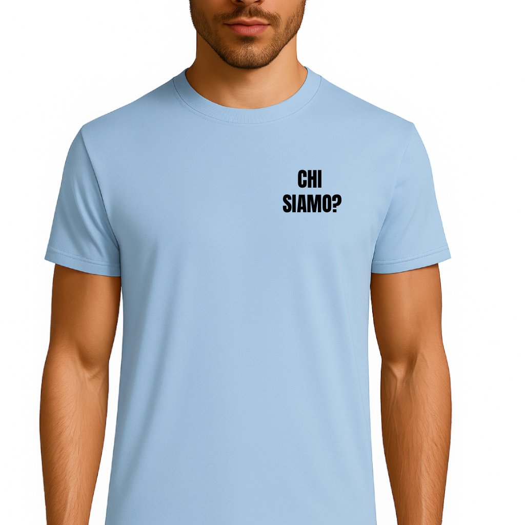 T-shirt Chi Siamo? - Bleu / Écriture Noire