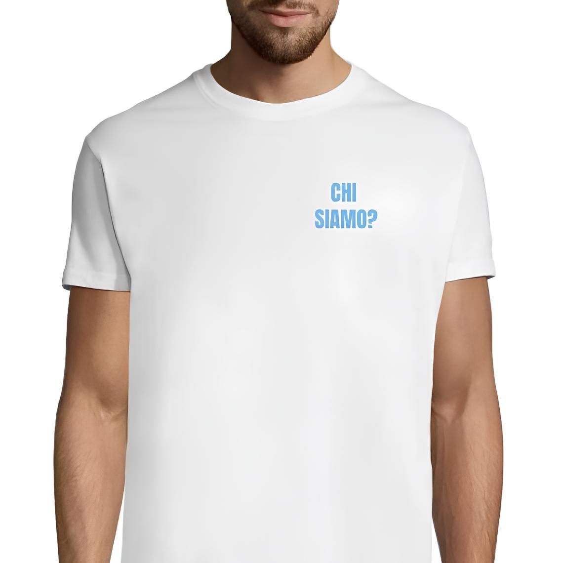 T-shirt Chi Siamo? - Blanc / Écriture Bleue